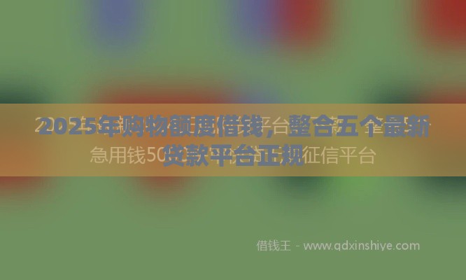 2025年购物额度借钱，整合五个最新贷款平台正规