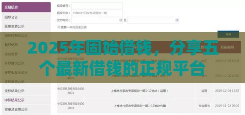 2025年固始借钱，分享五个最新借钱的正规平台
