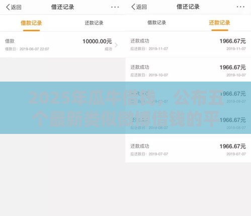 2025年瓜牛借钱，公布五个最新类似微博借钱的平台