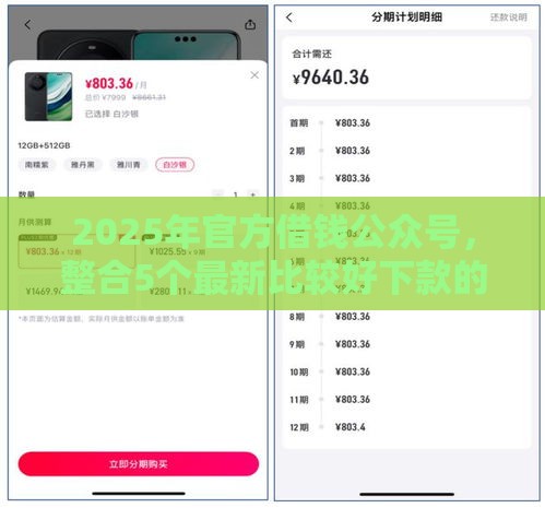 2025年官方借钱公众号，整合5个最新比较好下款的网贷平台