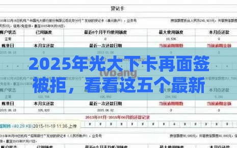 2025年光大下卡再面签被拒，看看这五个最新现在还能贷款的平台