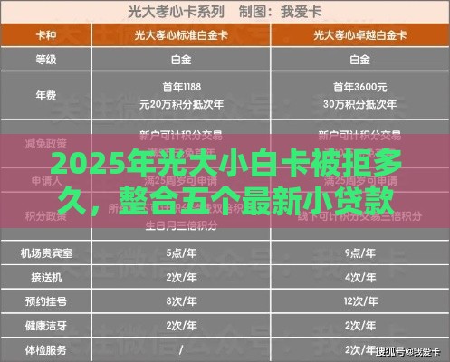 2025年光大小白卡被拒多久，整合五个最新小贷款平台好下款