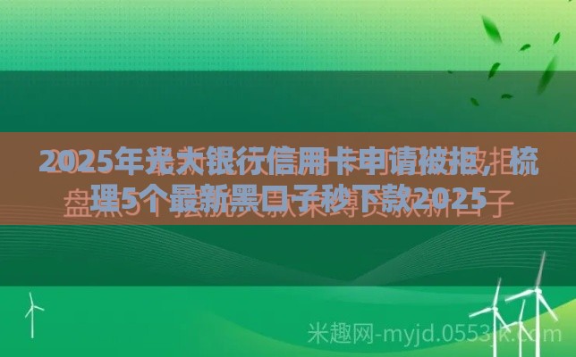 2025年光大银行信用卡申请被拒，梳理5个最新黑口子秒下款2025