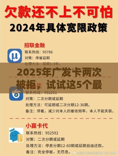 2025年广发卡两次被拒，试试这5个最新黑户借款平台