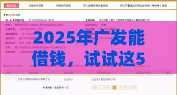 2025年广发能借钱，试试这5个最新京东贷款平台