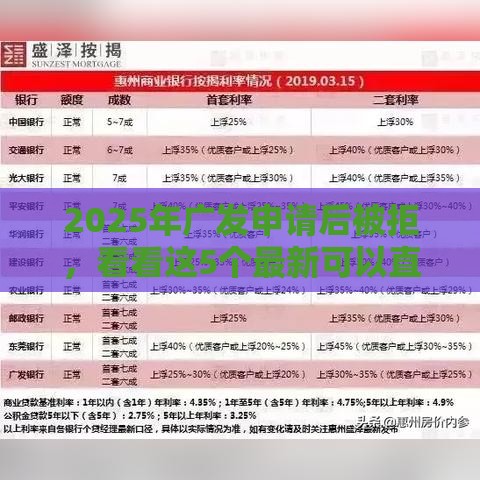 2025年广发申请后被拒，看看这5个最新可以直接放款到别人的银行卡里面的借钱软件