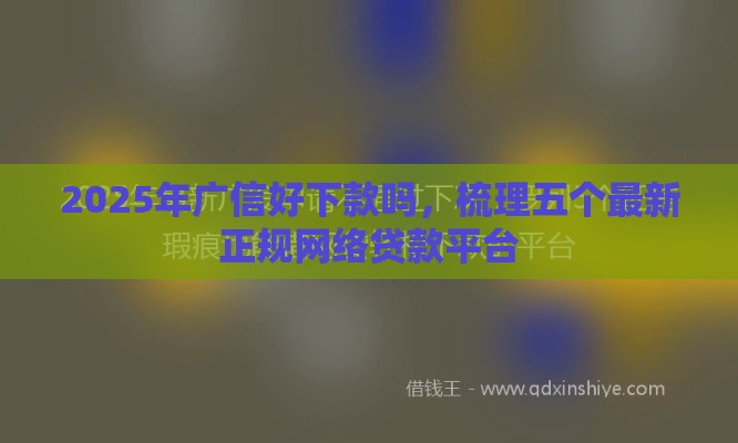2025年广信好下款吗，梳理五个最新正规网络贷款平台