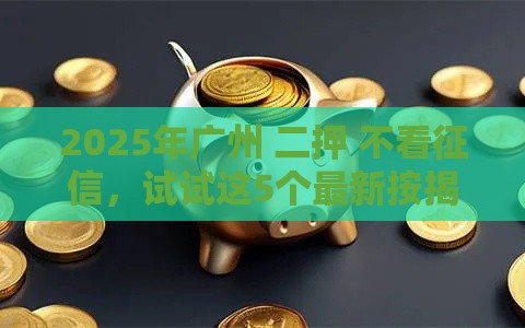 2025年广州 二押 不看征信，试试这5个最新按揭车辆贷款平台