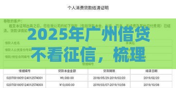 2025年广州借贷不看征信，梳理五个最新借款平台利息低还的时间长的