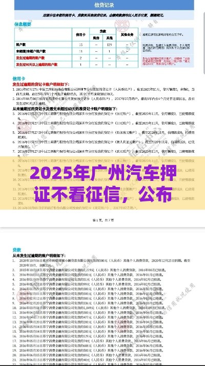 2025年广州汽车押证不看征信，公布五个最新黑户借钱的平台