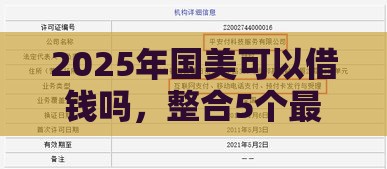2025年国美可以借钱吗，整合5个最新不看征信不看逾期的借钱平台