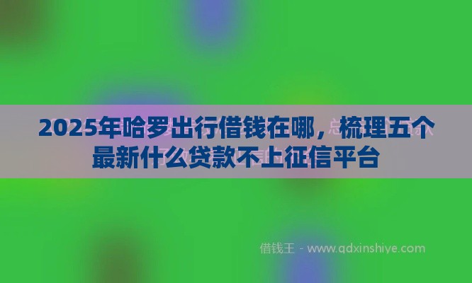 2025年哈罗出行借钱在哪，梳理五个最新什么贷款不上征信平台