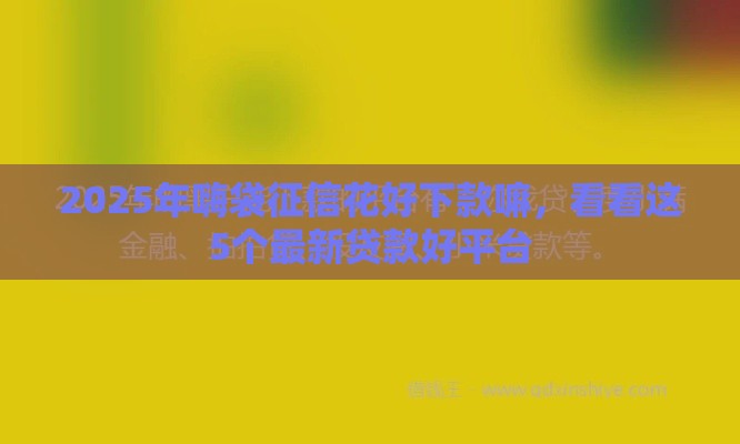 2025年嗨袋征信花好下款嘛，看看这5个最新贷款好平台