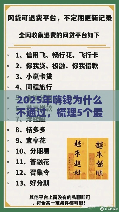 2025年嗨钱为什么不通过，梳理5个最新合规的网贷平台