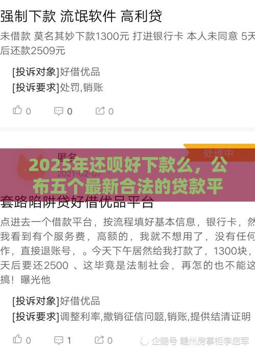 2025年还呗好下款么，公布五个最新合法的贷款平台