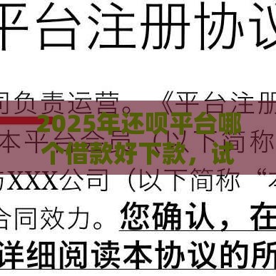 2025年还呗平台哪个借款好下款，试试这五个最新半夜秒下款高炮口子