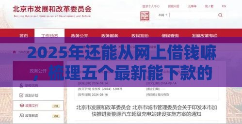 2025年还能从网上借钱嘛，梳理五个最新能下款的平台