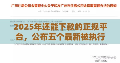 2025年还能下款的正规平台，公布五个最新被执行人黑户可以申请网贷的平台