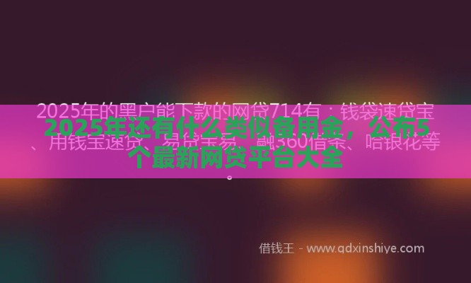 2025年还有什么类似备用金，公布5个最新网贷平台大全