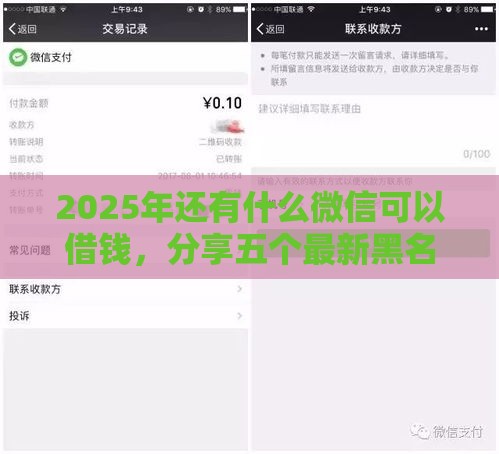 2025年还有什么微信可以借钱，分享五个最新黑名单能借到的网贷平台