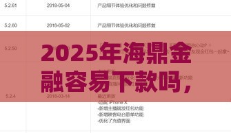 2025年海鼎金融容易下款吗，梳理五个最新网贷平台都