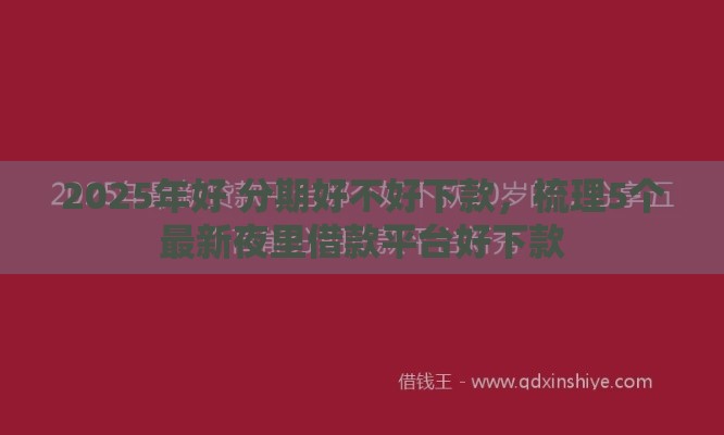 2025年好 分期好不好下款，梳理5个最新夜里借款平台好下款