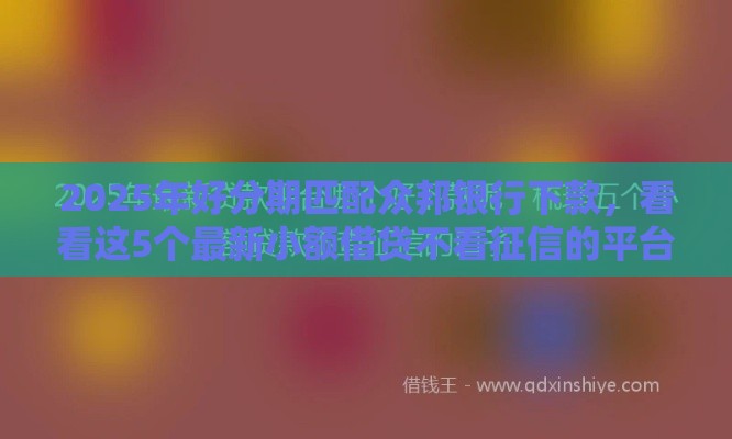 2025年好分期匹配众邦银行下款，看看这5个最新小额借贷不看征信的平台