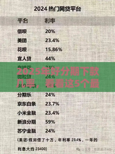 2025年好分期下款几率，看看这5个最新正规贷款公司平台