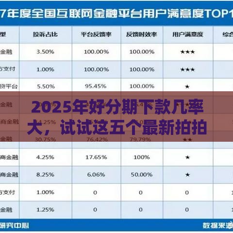 2025年好分期下款几率大，试试这五个最新拍拍贷类似的贷款平台