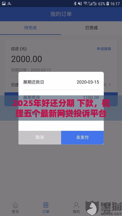 2025年好还分期 下款，梳理五个最新网贷投诉平台