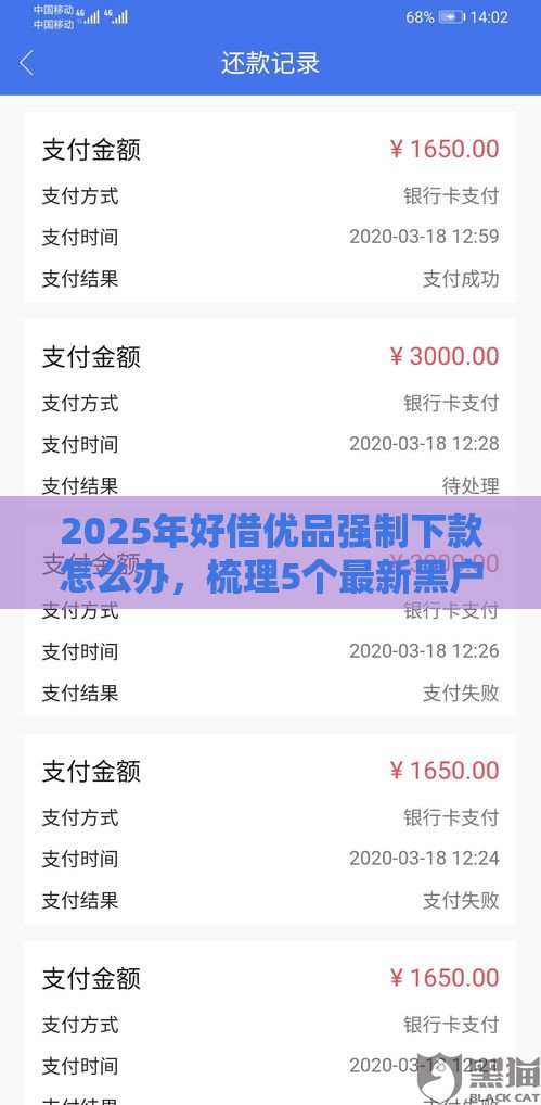 2025年好借优品强制下款怎么办，梳理5个最新黑户能过的网贷平台