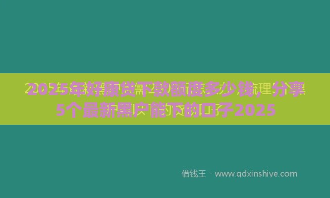 2025年好康贷下款额度多少钱，分享5个最新黑户能下的口子2025