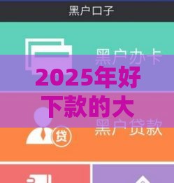 2025年好下款的大额度，试试这5个最新深夜秒下款的高炮口子