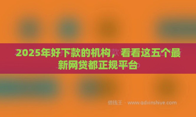 2025年好下款的机构，看看这五个最新网贷都正规平台