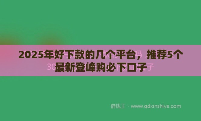 2025年好下款的几个平台，推荐5个最新登峰购必下口子