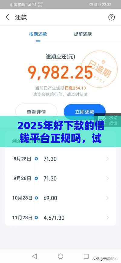 2025年好下款的借钱平台正规吗，试试这五个最新逾期可以贷款的平台