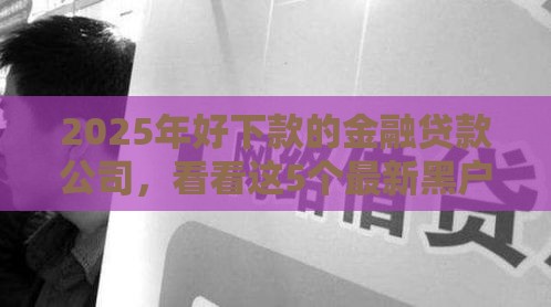 2025年好下款的金融贷款公司，看看这5个最新黑户撸口子