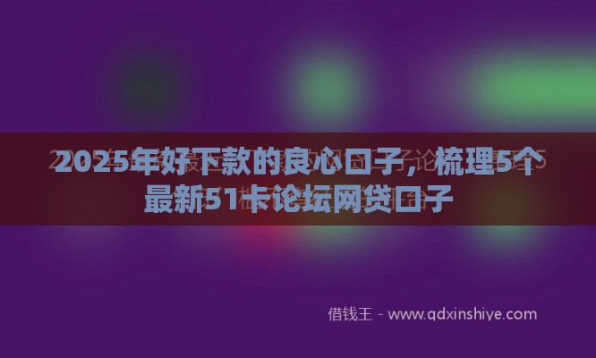2025年好下款的良心口子，梳理5个最新51卡论坛网贷口子