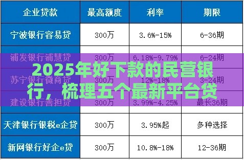 2025年好下款的民营银行，梳理五个最新平台贷款利息低