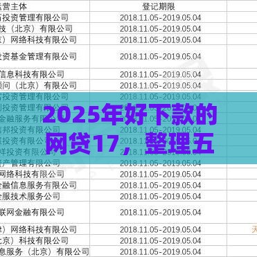 2025年好下款的网贷17，整理五个最新网贷借款平台好下款