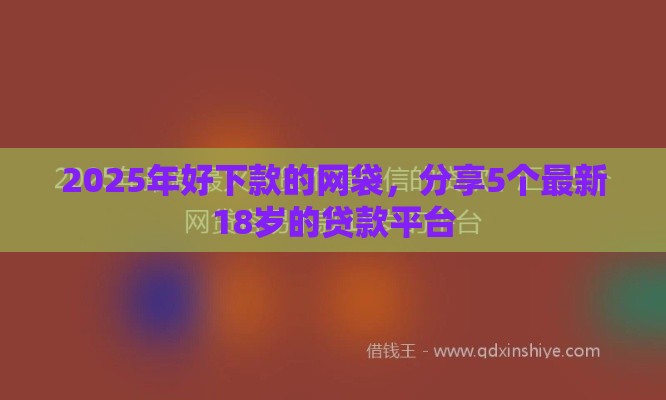 2025年好下款的网袋，分享5个最新18岁的贷款平台