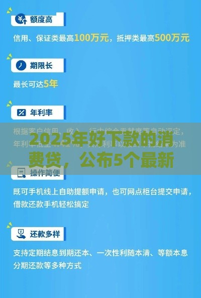 2025年好下款的消费贷，公布5个最新网贷平台好下款