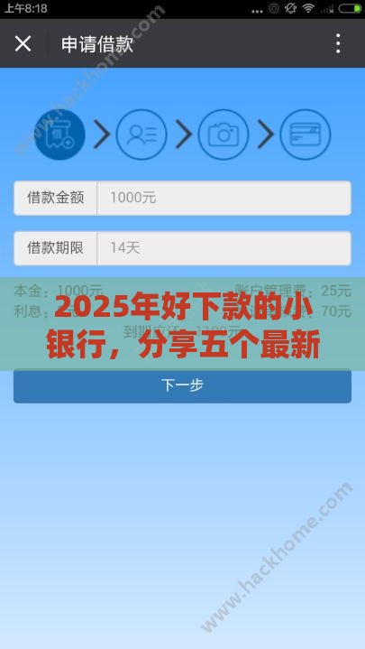 2025年好下款的小银行，分享五个最新快速贷款平台