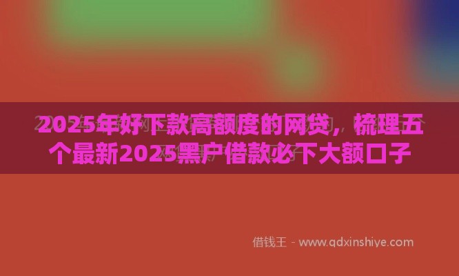 2025年好下款高额度的网贷，梳理五个最新2025黑户借款必下大额口子