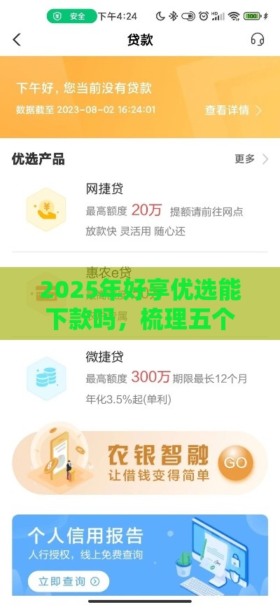 2025年好享优选能下款吗，梳理五个最新互联网贷款平台