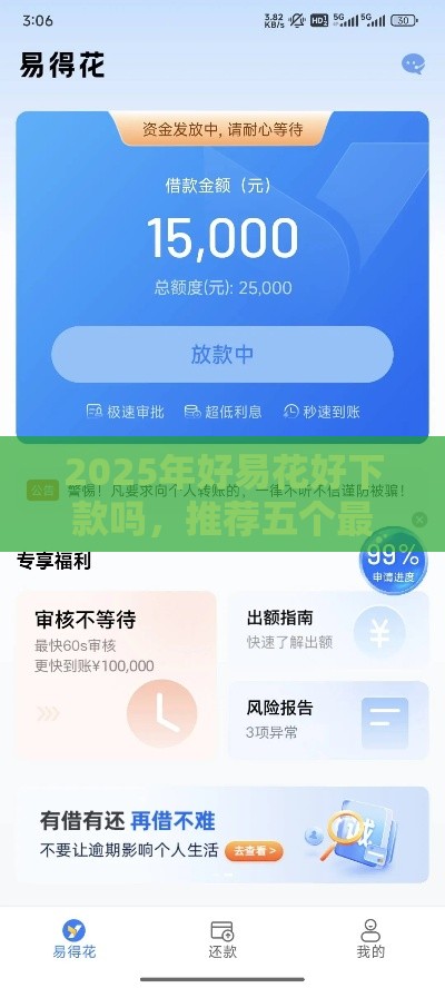 2025年好易花好下款吗，推荐五个最新贷款不用还的平台