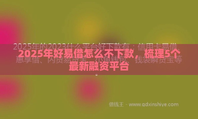 2025年好易借怎么不下款,梳理5个最新融资平台 2025年好易借怎么不下款,梳理5个最新融资平台