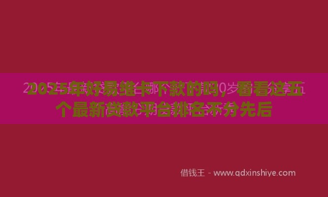 2025年好易维卡下款的吗,看看这五个最新贷款平台排名不分先后 2025年好易维卡下款的吗,看看这五个最新贷款平台排名不分先后