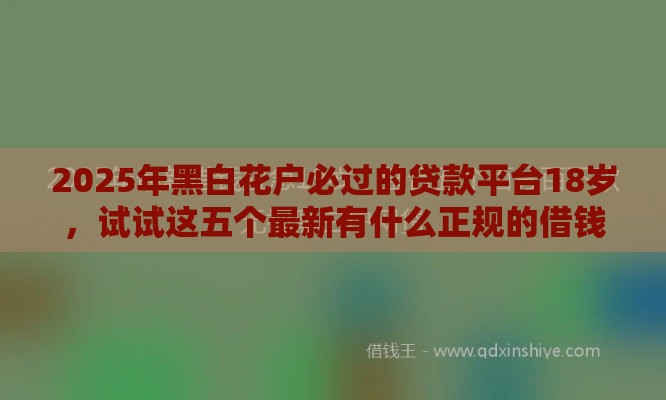2025年黑白花户必过的贷款平台18岁,试试这五个最新有什么正规的借钱平台 2025年黑白花户必过的贷款平台18岁,试试这五个最新有什么正规的借钱平台