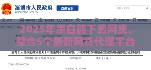 2025年黑白能下的网贷，整合5个最新网贷代理平台